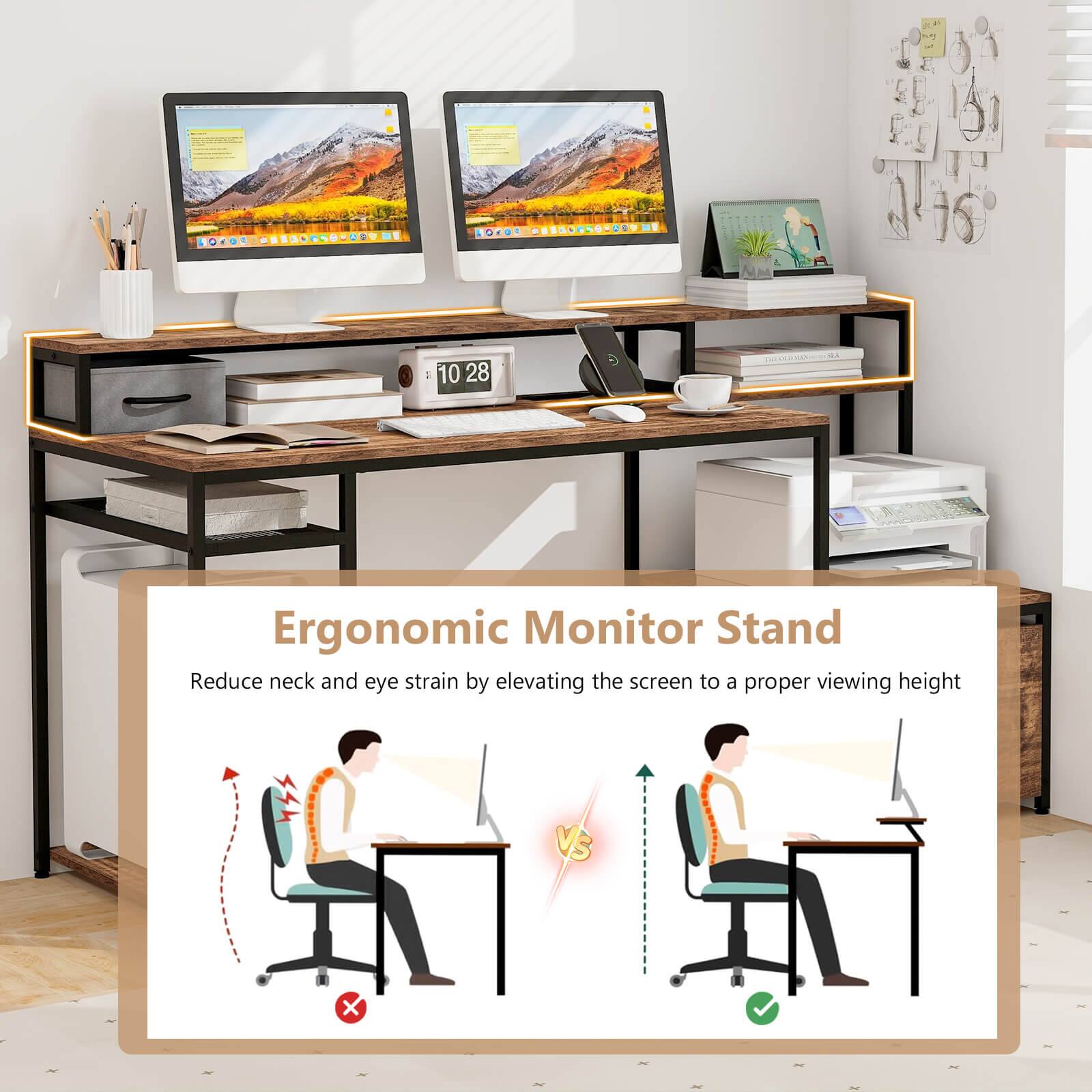 Ergonomic Monitor Stand Reduce neck and eye strain by elevating the screen to a proper viewing height.