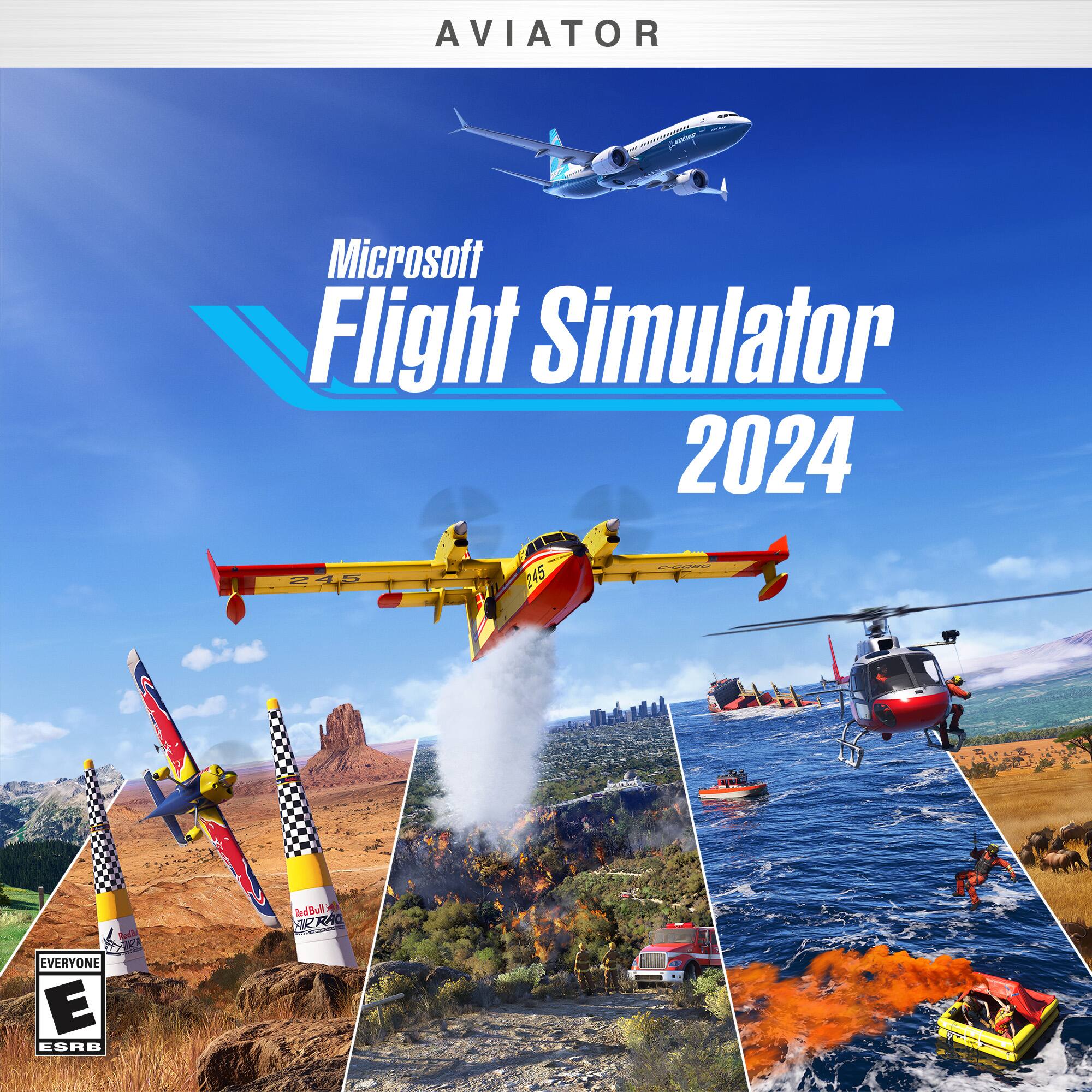 AVIATOR Microsoft Flight Simulator 2024 EVERYONE E ESRB 10+ I Bend Bul M SIR RAO I - E (Everyone)