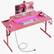 Alt View 13. Bestier - 52" Gaming Desk with Power Outlets USB Ports LED Lights and Monitor Stand - Pink.