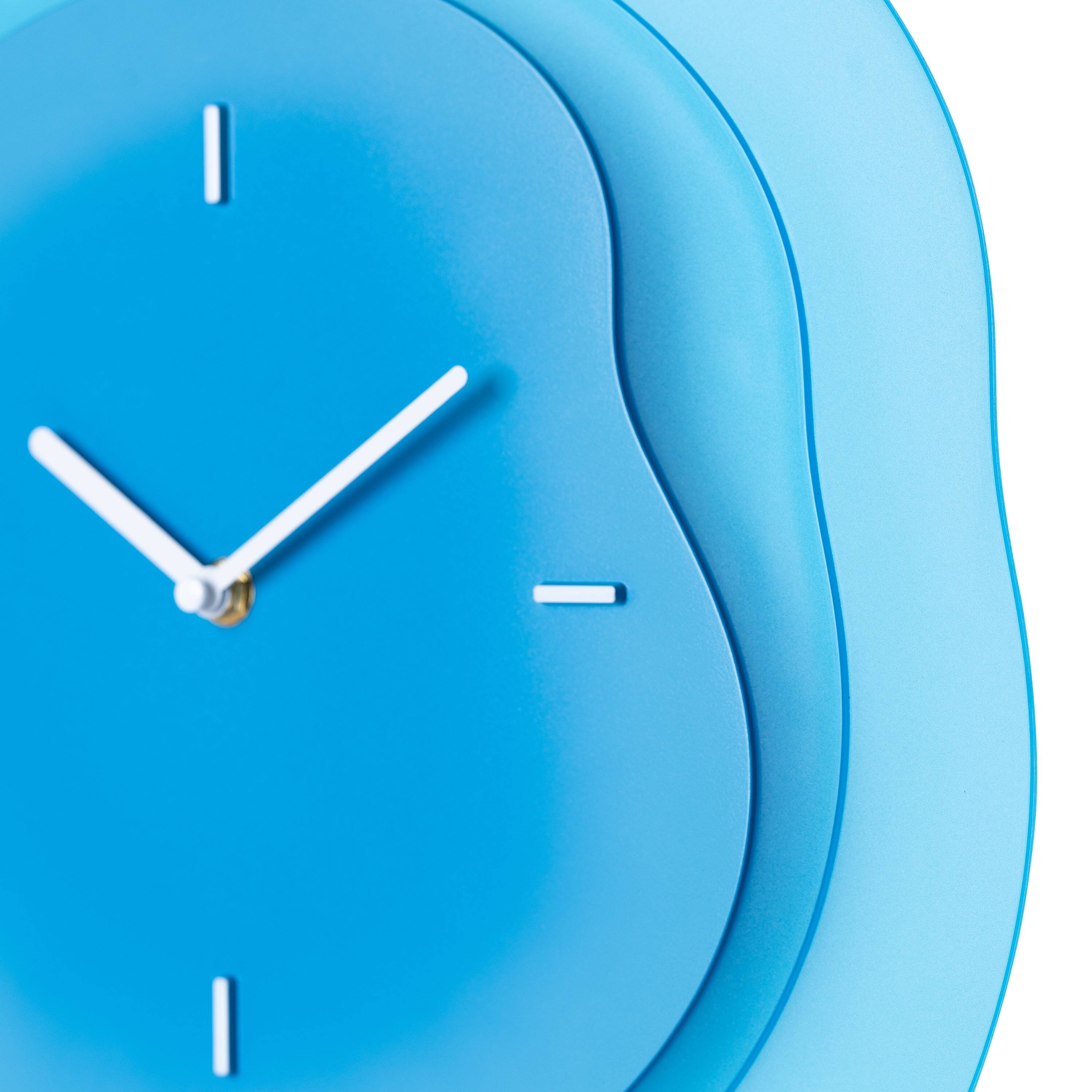 Angle. La Crosse Clock Co. - 15.2 Inch Drift Analog Quartz Wall Clock - Blue.