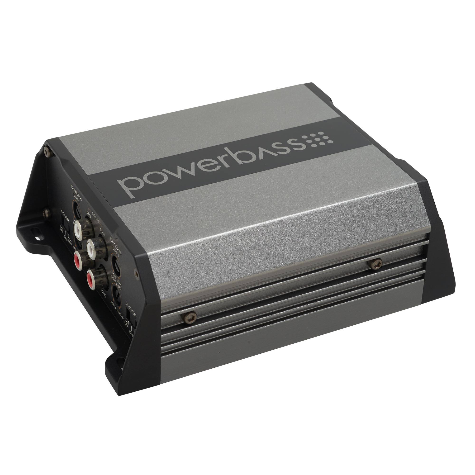 Front. Powerbass - PowerBass PBM-360.4 - 45Watt x 4 (4 ohm), 90Watt x 4 (2 ohm) Mini Amplifier - Black/Gray.