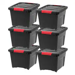 IRIS USA - 19qt Plastic Storage Bin with Lid and Secure Latching Buckles