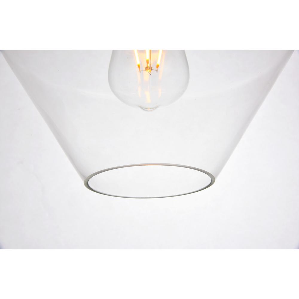 Back. Living District - Placido Collection Pendant D9.4 H10.8 Lt:1 Black and Clear Finish - Black And Clear.