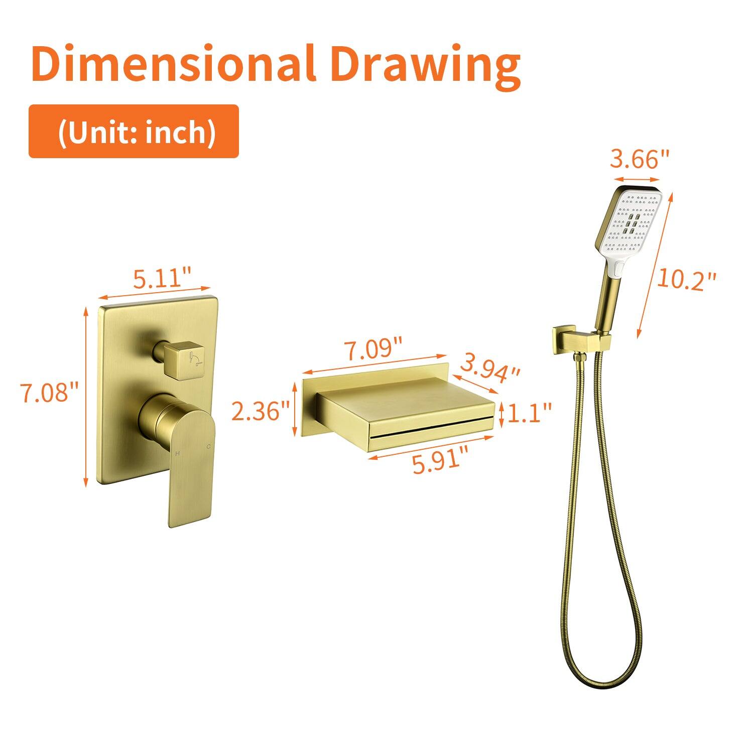 Dimensional Drawing (Unit: inch)

- 3.66"
- 5.11"
- 10.2"
- 7.08"
- 2.36"
- 7.09"
- 3.94"
- 1.1"
- 5.91"