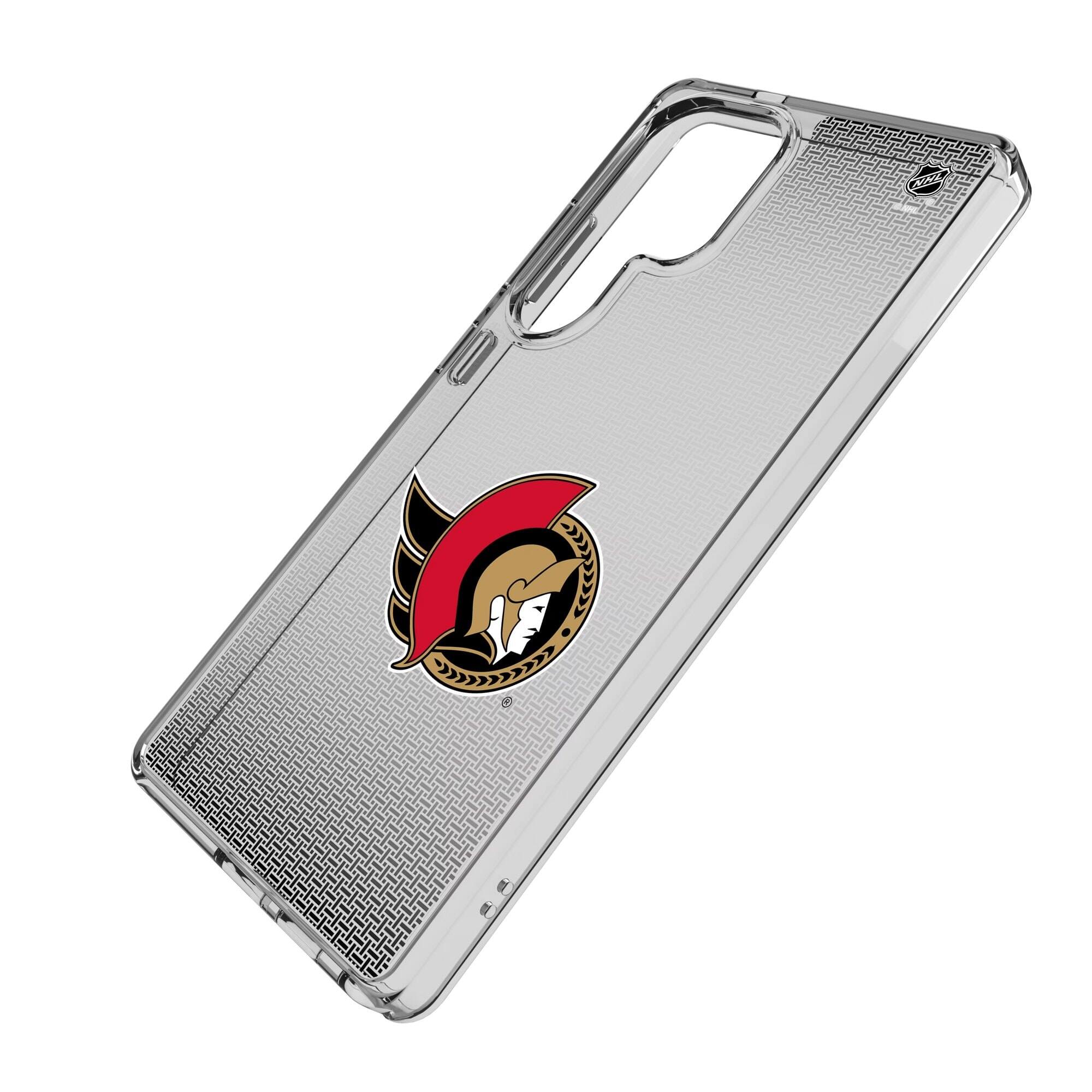 Alt View 1. Keyscaper - Ottawa Senators Linen Logo Galaxy Clear Case - S25 - Multicolor.