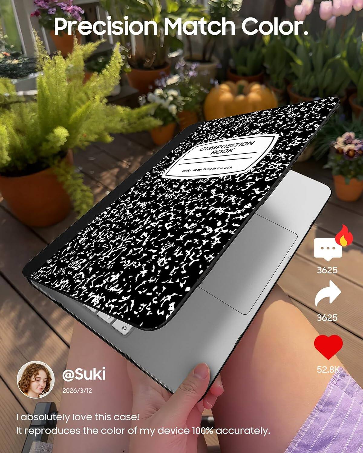 Precision Match Color.  
COMPOSITION BOOK Sensasty - m LOCA .. 3625 3625 @Suki 2026/3/12 52.8K  
I absolutely love this case! It reproduces the color of my device 100% accurately.
