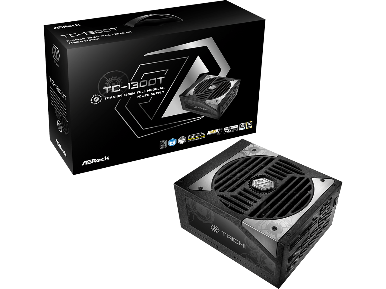 ASRock  
TC-1300T  
TITANIUM 1300W FULL MODULAR POWER SUPPLY  

TAICHI