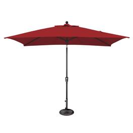 Mondawe - 6.6' x 10' Rectangle Patio Umbrella Push Button Tilt Black Frame - Really Red
