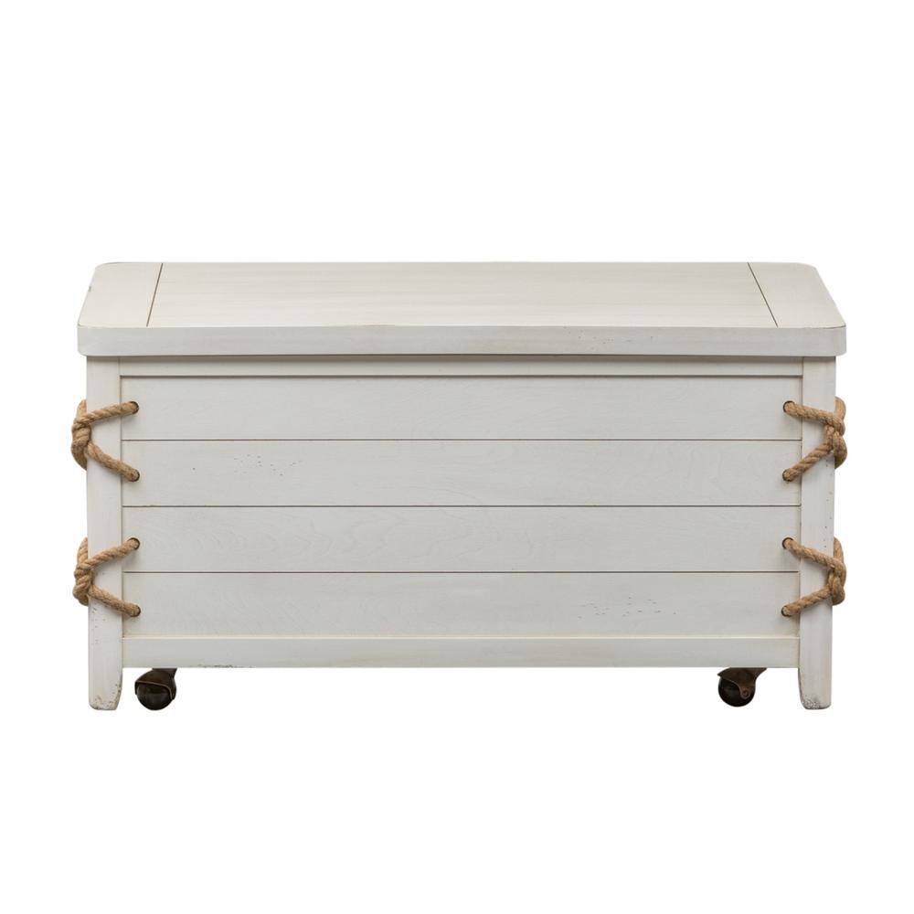 Left. Liberty Furniture Industries - Dockside Storage Trunk in White - White.