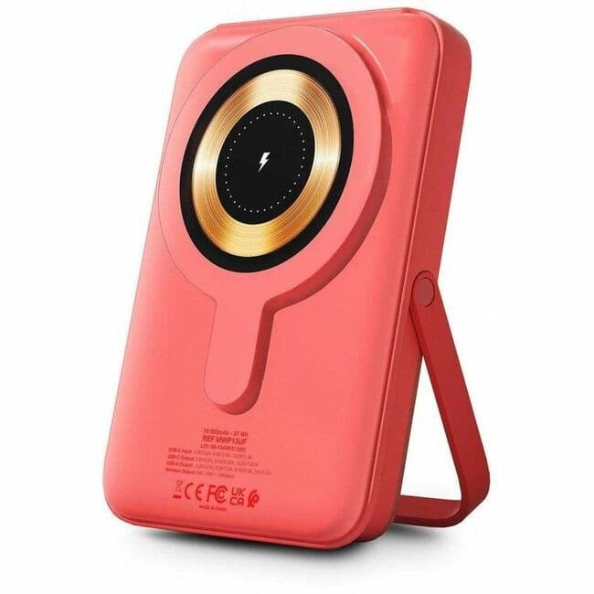 Urban Factory - Magnee Power: 10 000 mAh Magnetic Power Bank - For Smartphone - 10000 mAh - 4.50 A, 3 A, 1.67 A, 2.22 A, 2 - Pink
