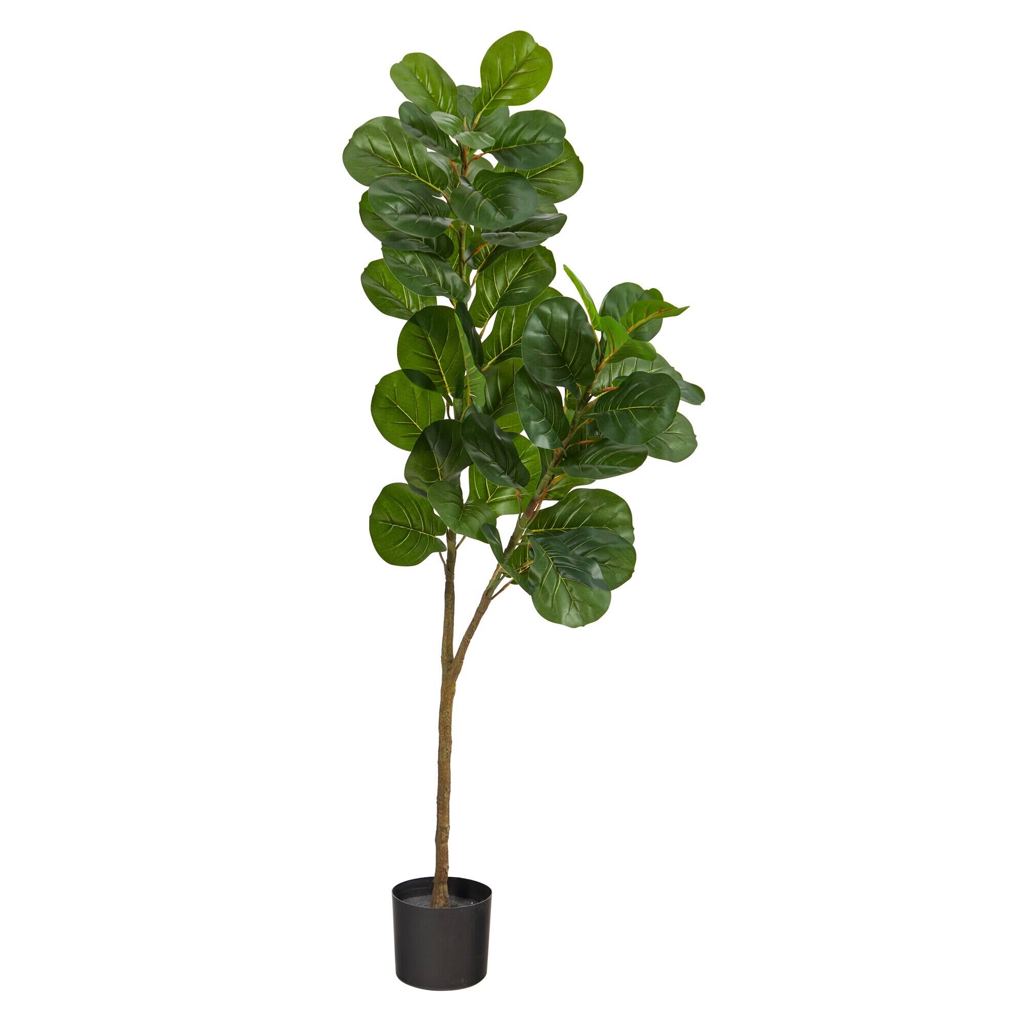 Front. BreeBe - 5.5' Fiddle Leaf Fig Artificial Tree - Green.
