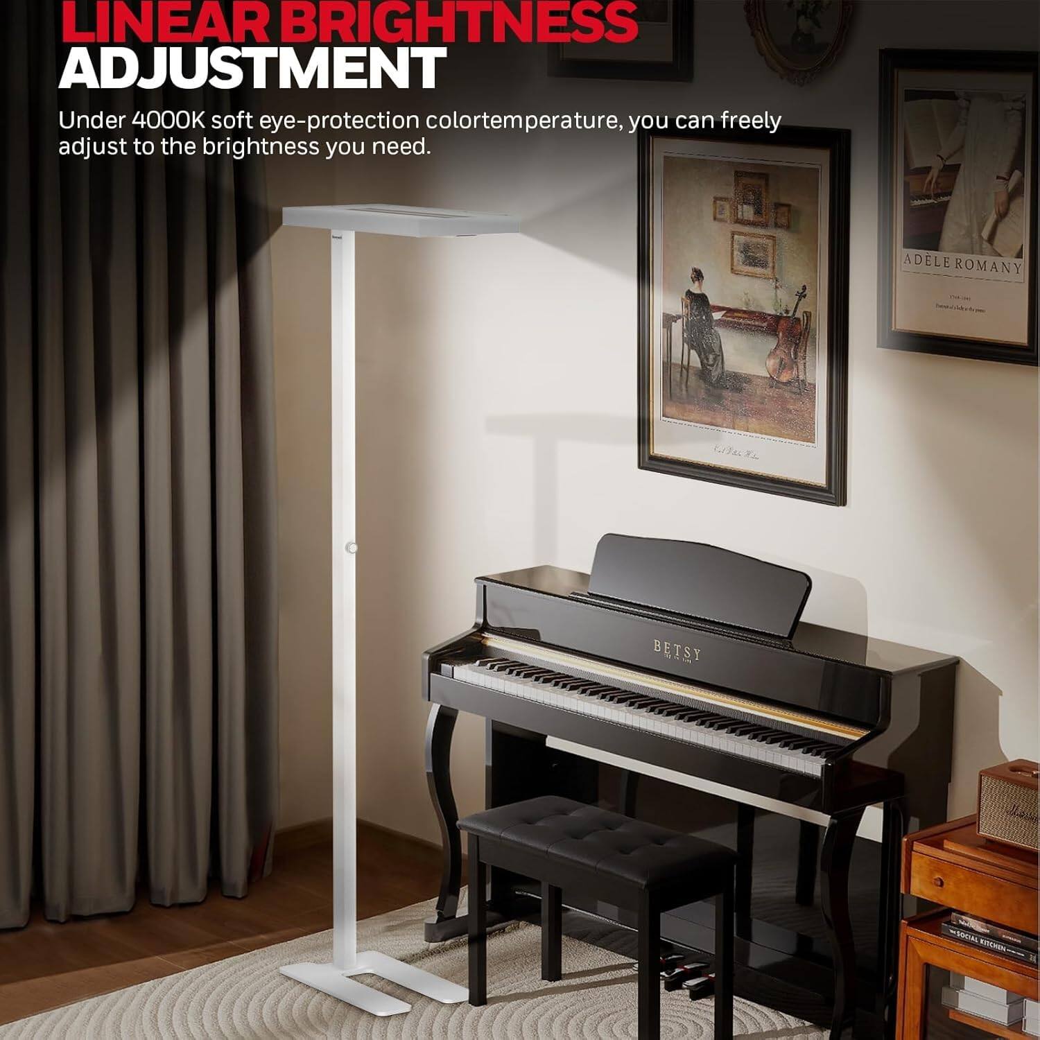 LINEAR BRIGHTNESS ADJUSTMENT

Under 4000K soft eye-protection color temperature, you can freely adjust to the brightness you need.