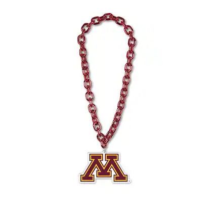 Front. WinCraft - Minnesota Golden Gophers Big Chain Logo Necklace - Multicolor.