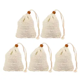 Kitcheniva - Exfoliating Mesh Soap Savers Drawstring Bag for Bar Soap 5 Pcs