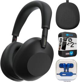 Sony - WH-1000XM6 Best Wireless Noise Canceling Headphones, Black + 2YR Warranty Bundle