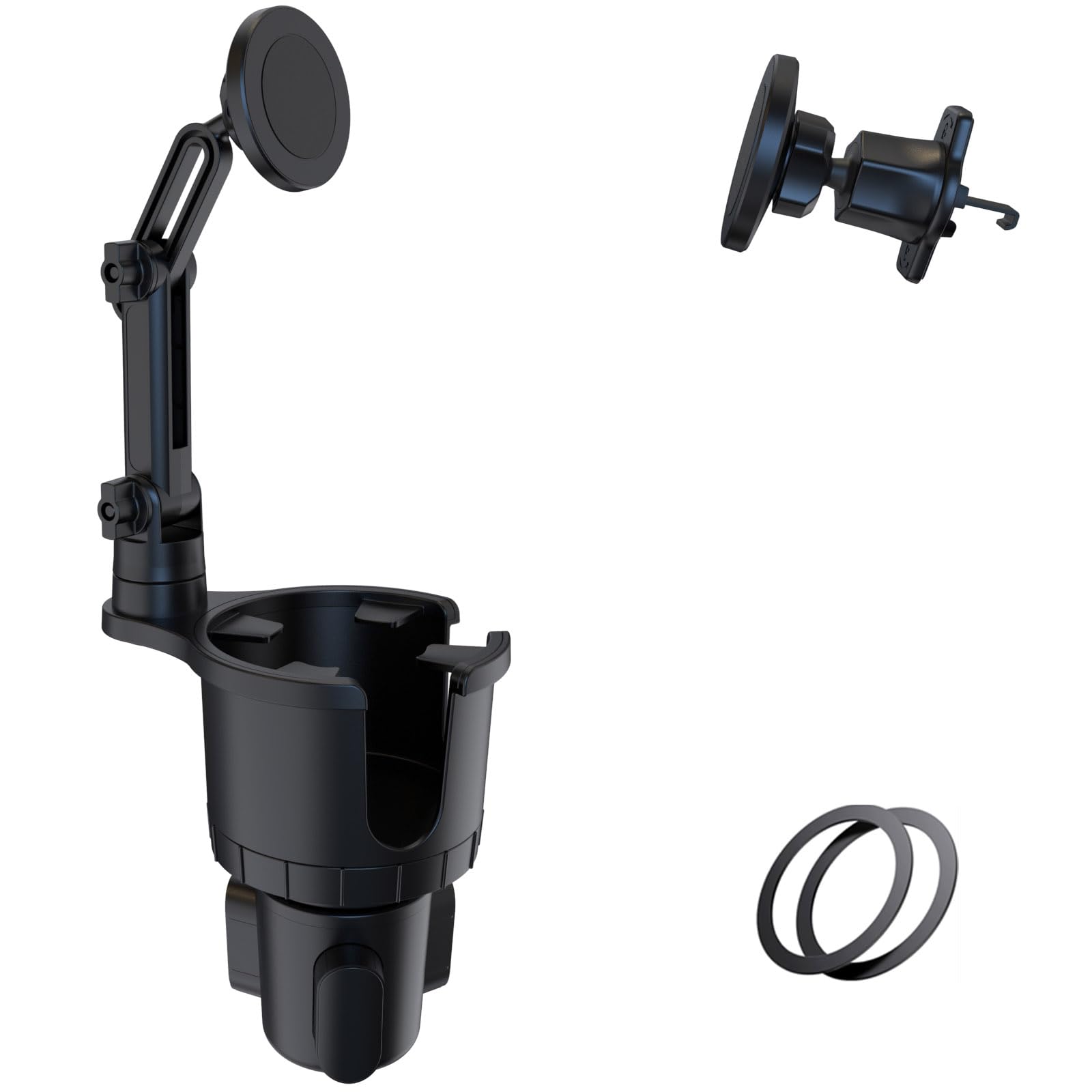 Front. TECH SAFARI - Magnetic Car Cup Holder Phone Mount For Magsafe Cell With Cupholder Expander   Air Vent 15 All Smartphone And - Default.