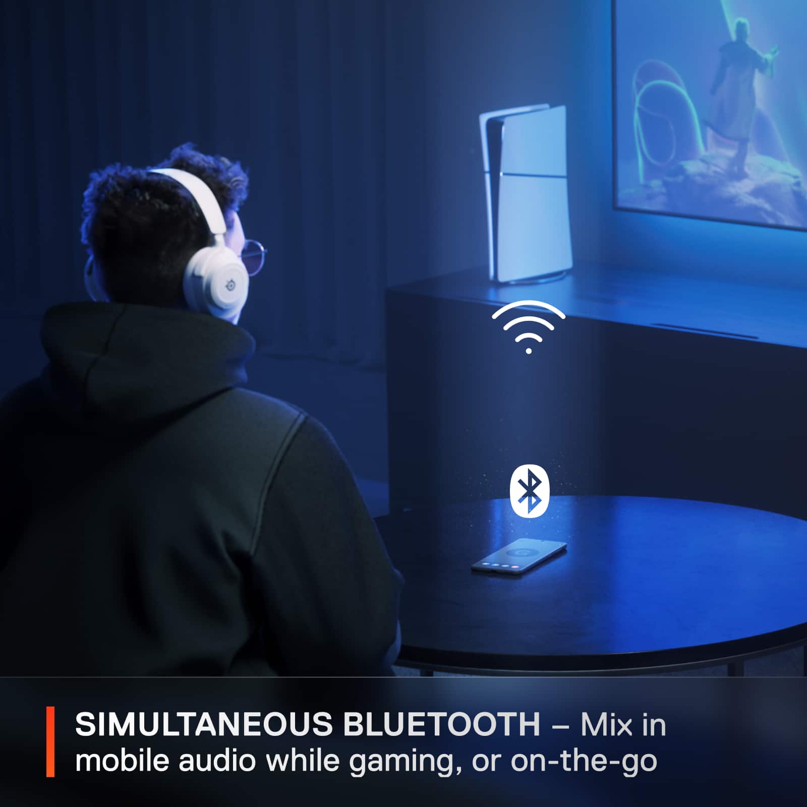 Simultaneous Bluetooth - Mix in mobile audio while gaming, or on-the-go.