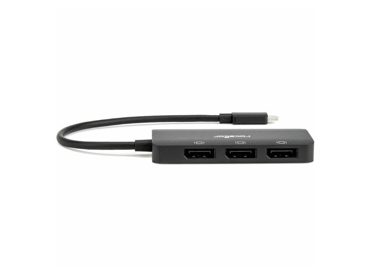 Alt View 1. Rocstor - Rocstor Type-C to 3x DP1.4 Adapter - USB C Male, DP Female, 7680x4320, Black.