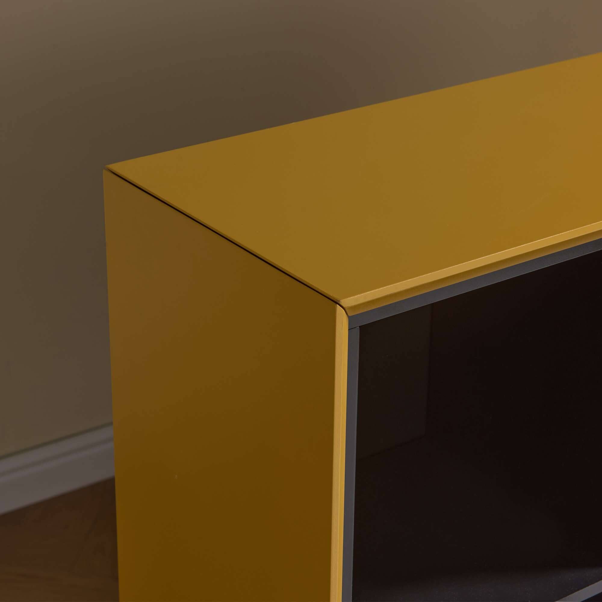 Alt View 1. Kings Brand Furniture - Kings Brand Furniture Contemporary 6-Cube Storage Bookcase. - Honey Mustard.