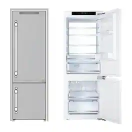 ILVE - 24 inch Built-In Counter-Depth Bottom Freezer Refrigerator with 8.37 cu. Ft. Total Capacity (Panel Ready) - Custom Panel Ready