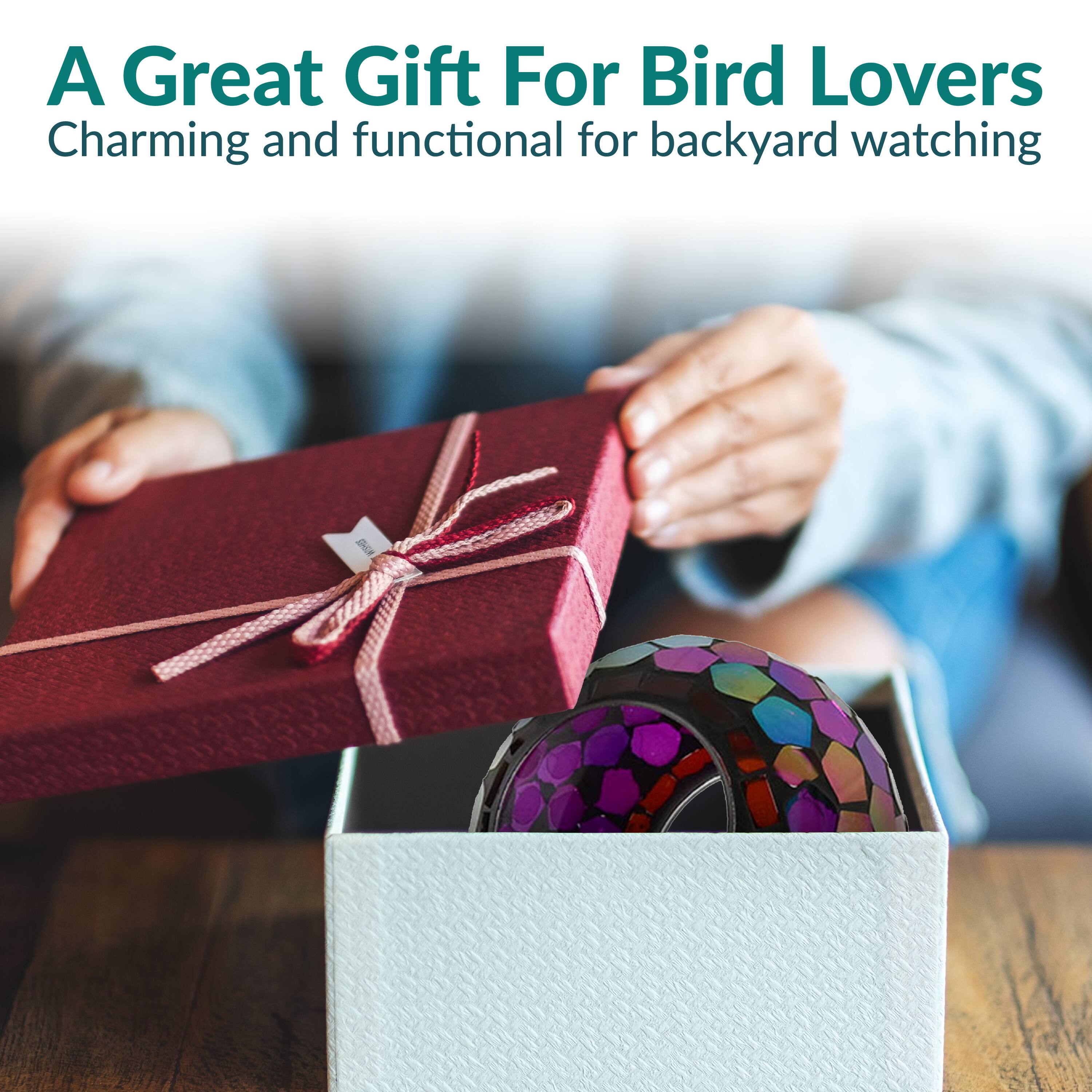 A Great Gift For Bird Lovers  
Charming and functional for backyard watching