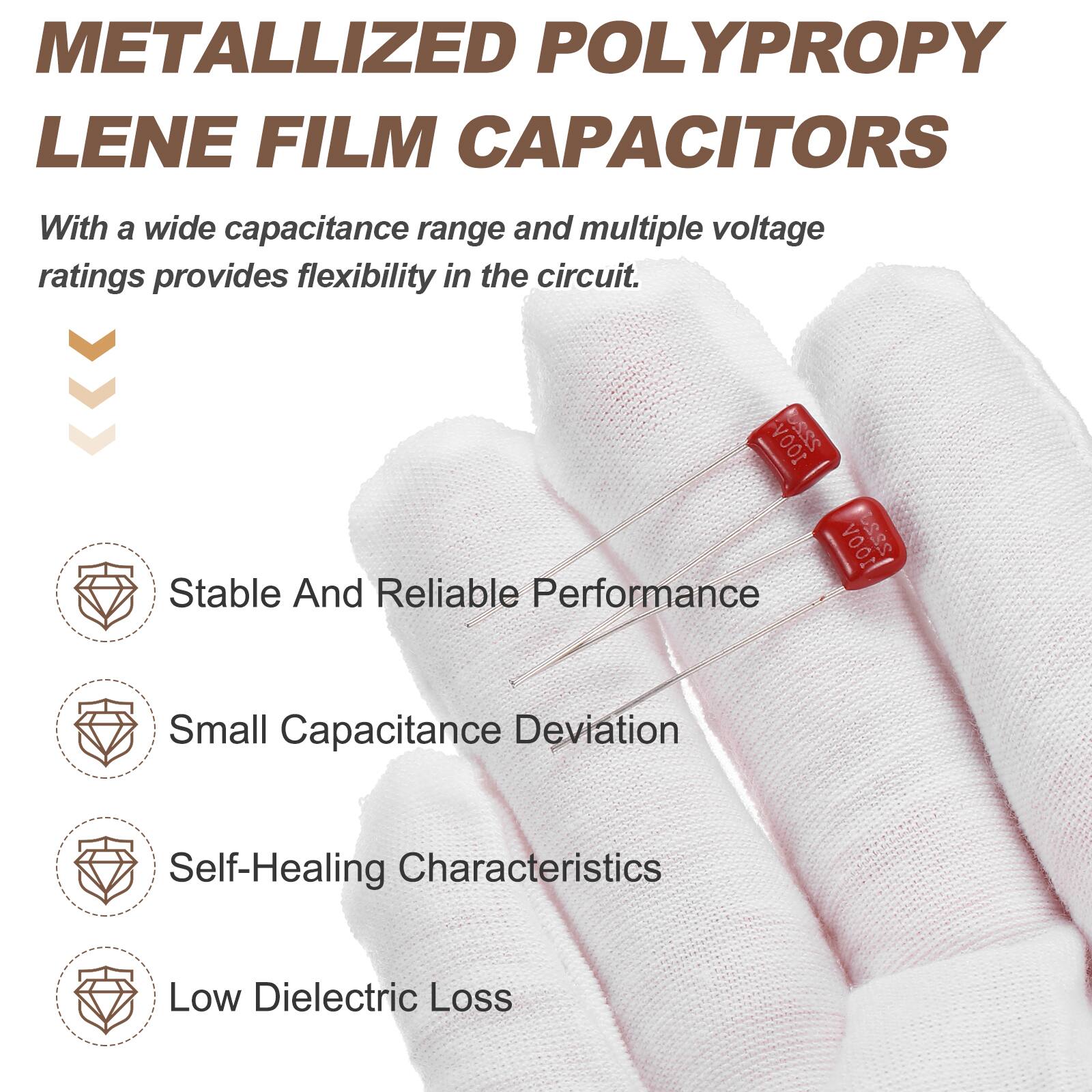METALLIZED POLYPROPYLENE FILM CAPACITORS

With a wide capacitance range and multiple voltage ratings provides flexibility in the circuit.

- Stable And Reliable Performance
- Small Capacitance Deviation
- Self-Healing Characteristics
- Low Dielectric Loss