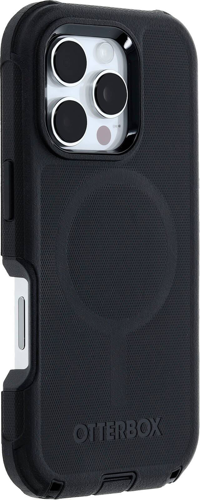 Angle. OtterBox - Defender Series Pro Hard Shell for MagSafe for Apple iPhone 16 Pro - Black.