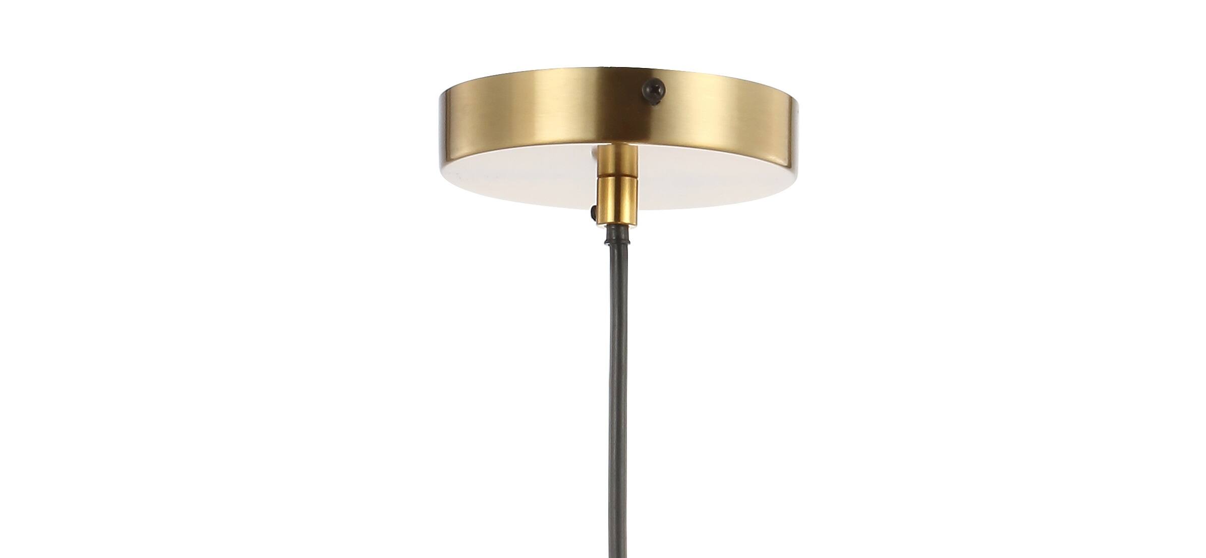 Alt View 5. Jonathan Y - Colin 9.75" Adjustable Iron/Glass Retro Hurricane LED Pendant, Brass Gold - Brass Gold.