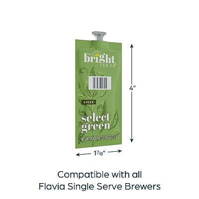 bright TEA CO  
4" GREEN  
select green  
NET WT 0.9 OZ (25g)  
Compatible with all Flavia Single Serve Brewers