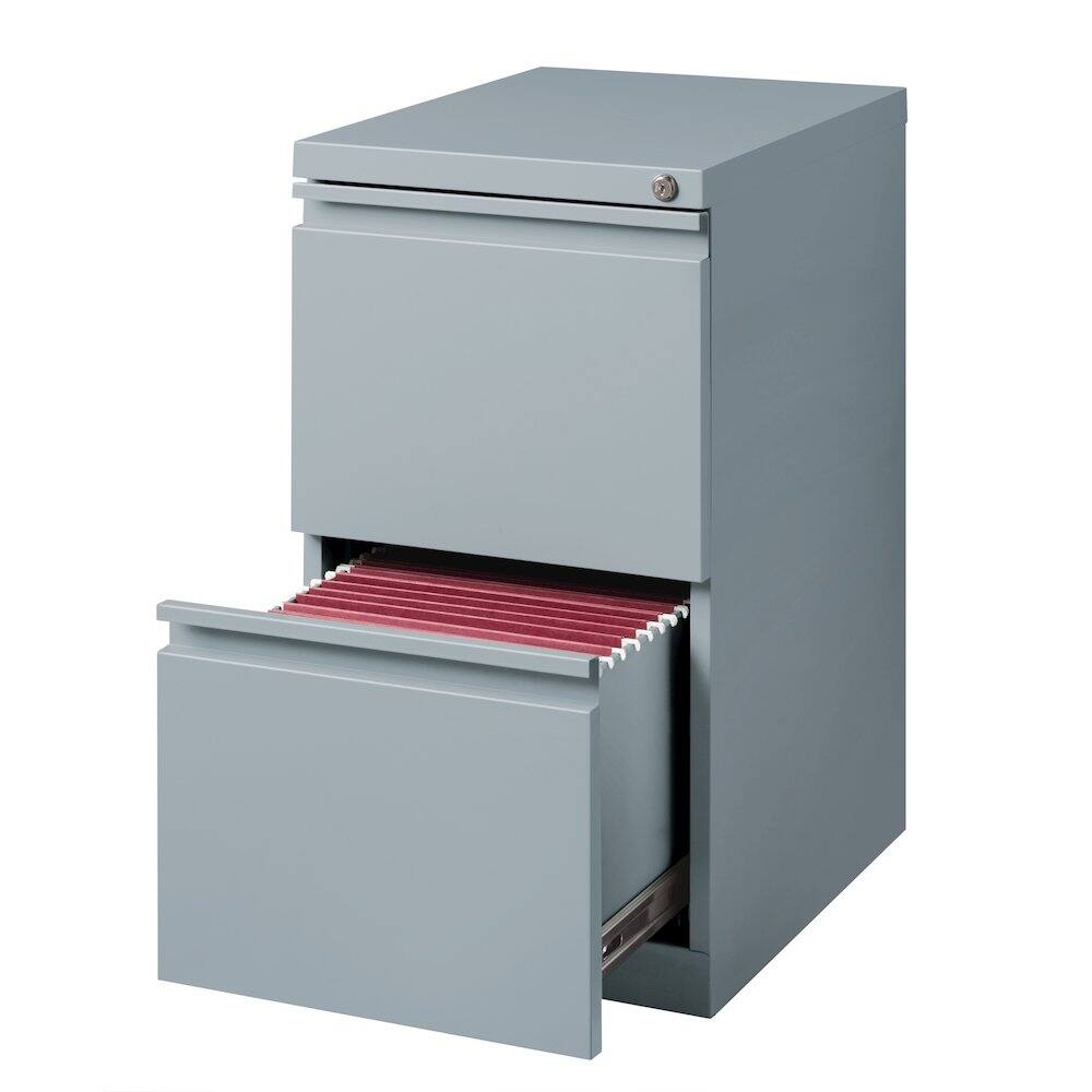 Alt View 2. Hirsh - Hirsh 20" Deep Mobile Pedestal File Cabinet 2 Drawer File-File, Platinum - Silver.