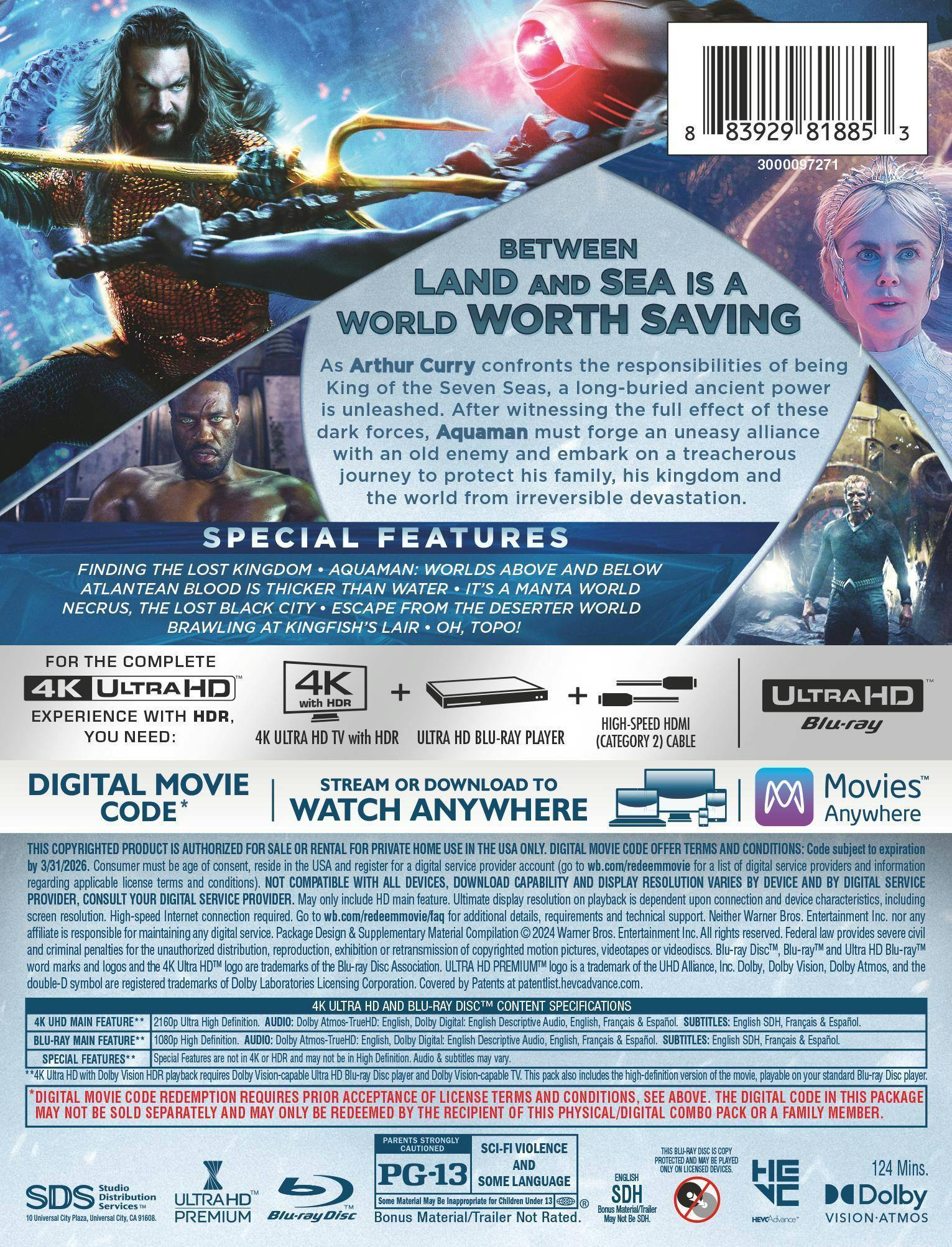 Back. Aquaman and the Lost Kingdom (4K Ultra HD Steelbook + Blu-ray) [UHD].