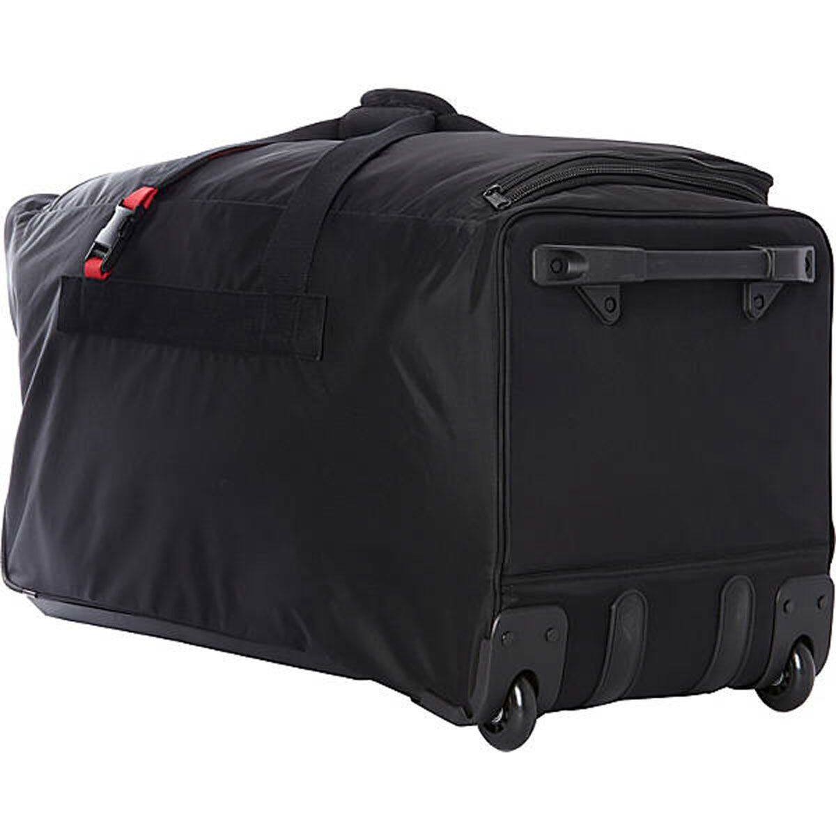 Angle. A.Saks - A.Saks 31" Lightweight Rolling Trolley Duffel with Wheels - Black/Red.
