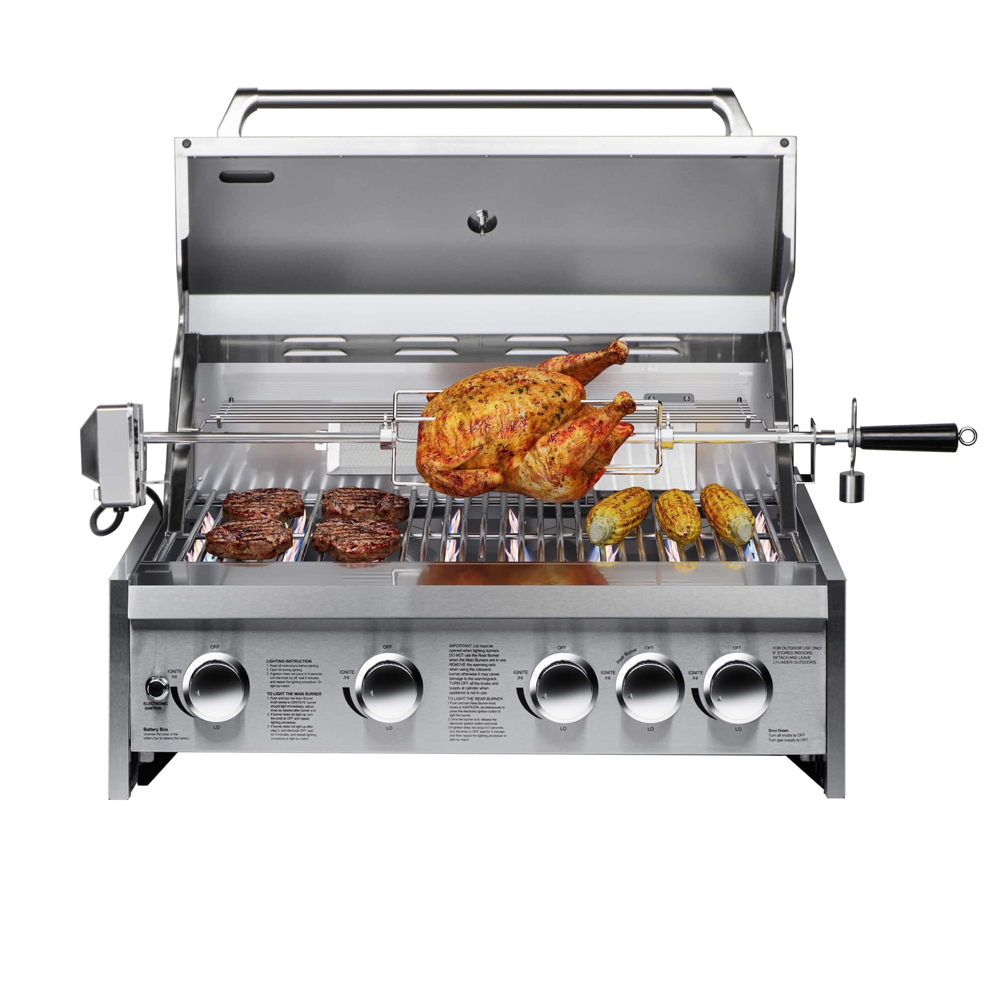 Koolmore - 30 in. Built-in Liquid Propane BBQ Grill for Outdoor Kitchen in Stainless-Steel (KM-OKS-BQ30) - Stainless Steel
