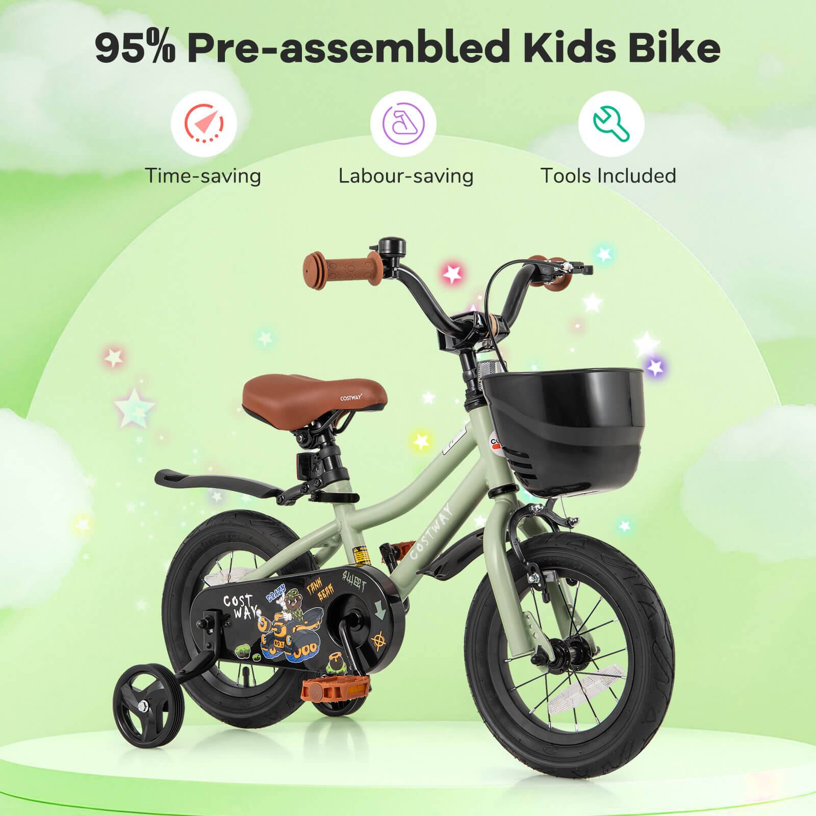 95% Pre-assembled Kids Bike

Time-saving  
Labour-saving  
Tools Included