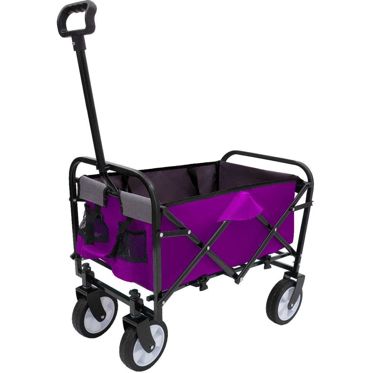 Alt View 10. Loheer - Loheer Collapsible Wagon with Strapping System, 225 lb Capacity Utility Cart, Purple.