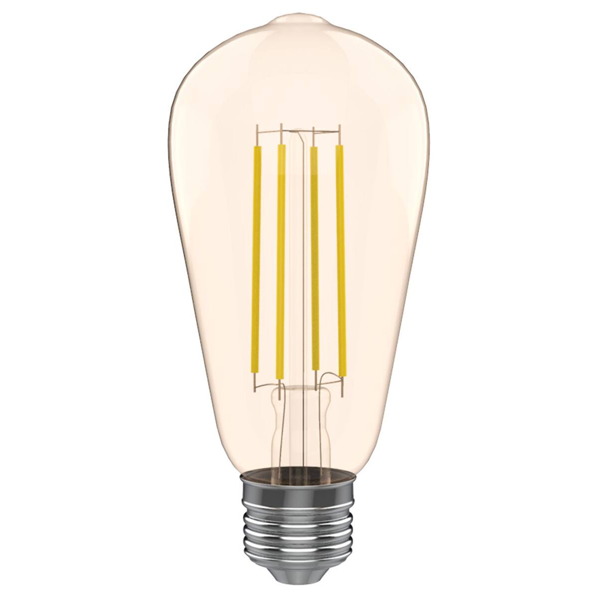 Alt View 1. VIRIBRIGHT - ST19 LED Bulb, Filament, Edison, Amber, Warm White 2200K (4-Pack) - 2200.