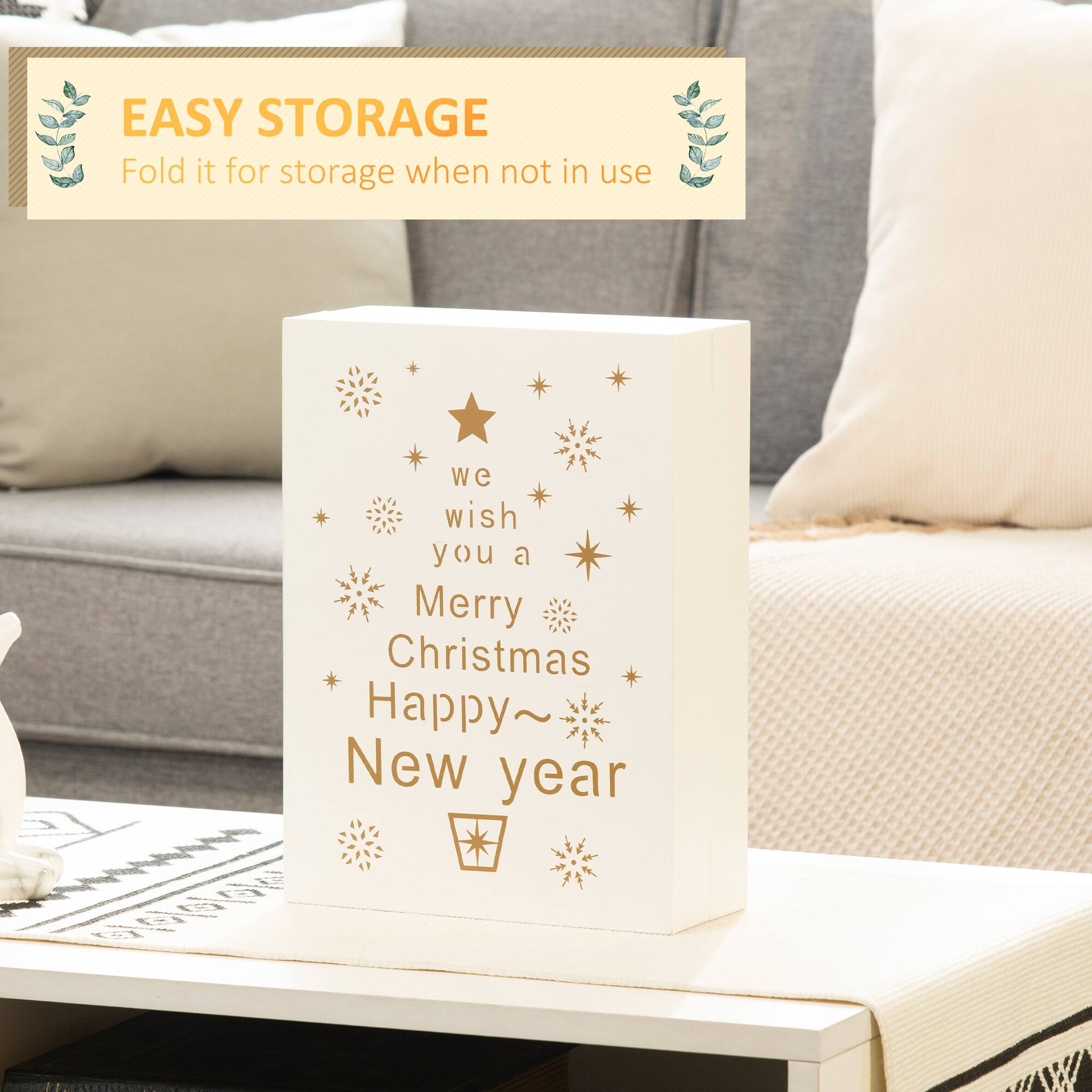 EASY STORAGE  
Fold it for storage when not in use  

we wish you a Merry Christmas  
Happy New year