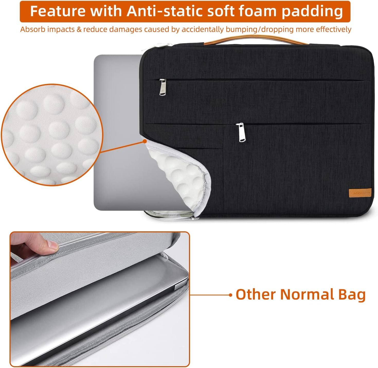 Feature with Anti-static soft foam padding  
Absorb impacts & reduce damages caused by accidentally bumping/dropping more effectively  

Other Normal Bag