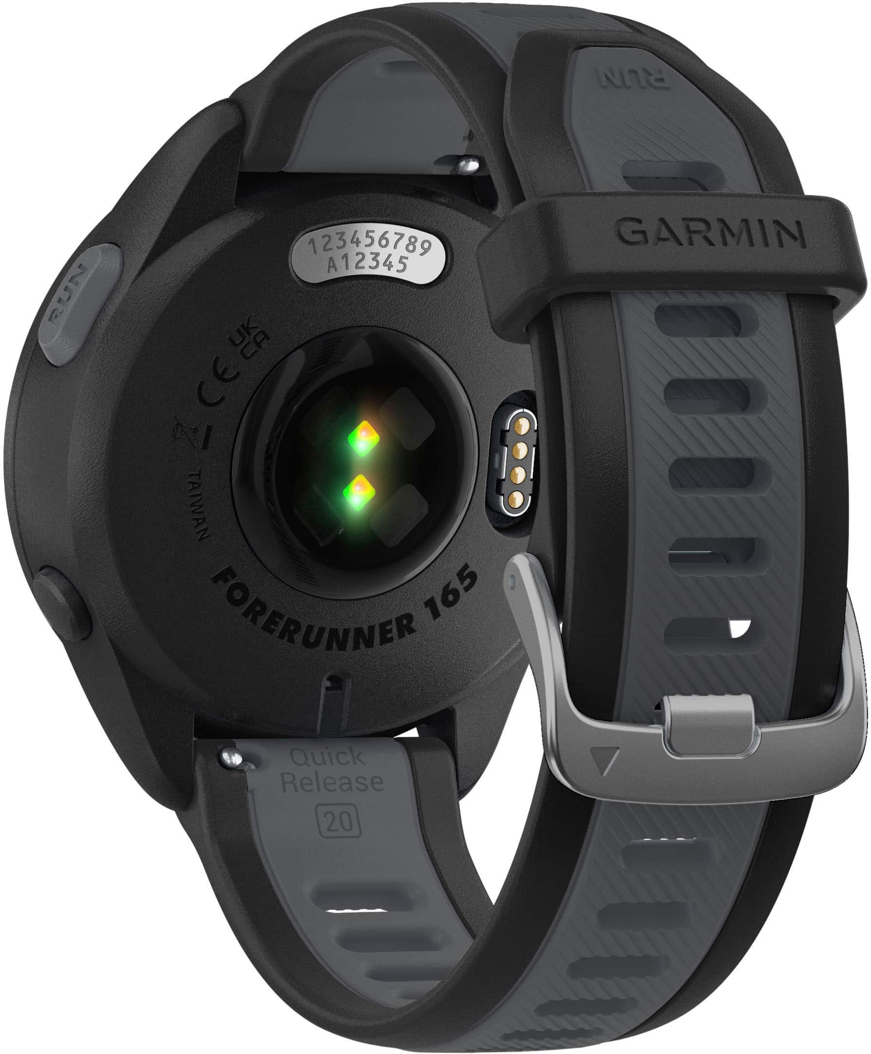 The text on the image reads: "GARMIN Forerunner 165 Quick Release 20".