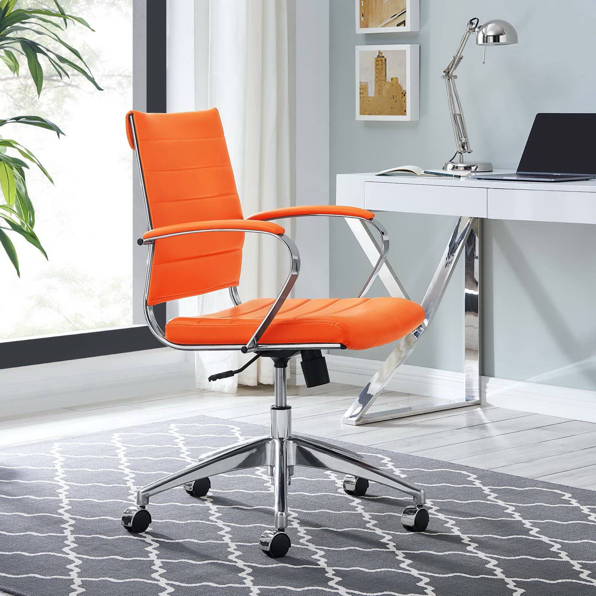 Alt View 3. Modway - Jive Mid Back Office Chair by Modway - Orange.