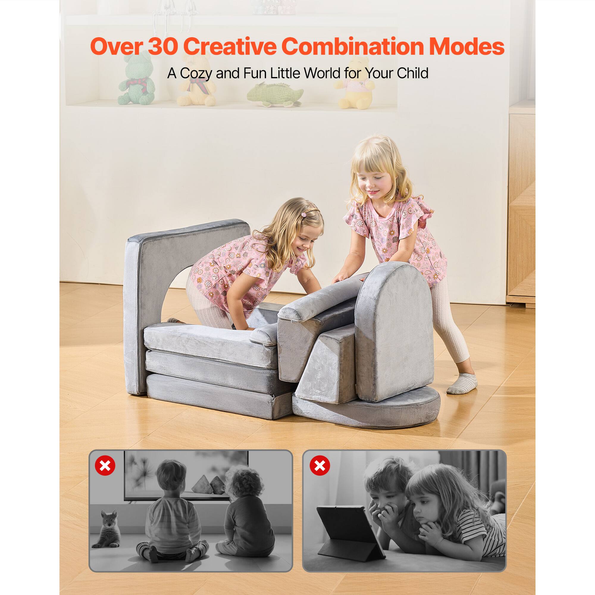 Over 30 Creative Combination Modes  
A Cozy and Fun Little World for Your Child