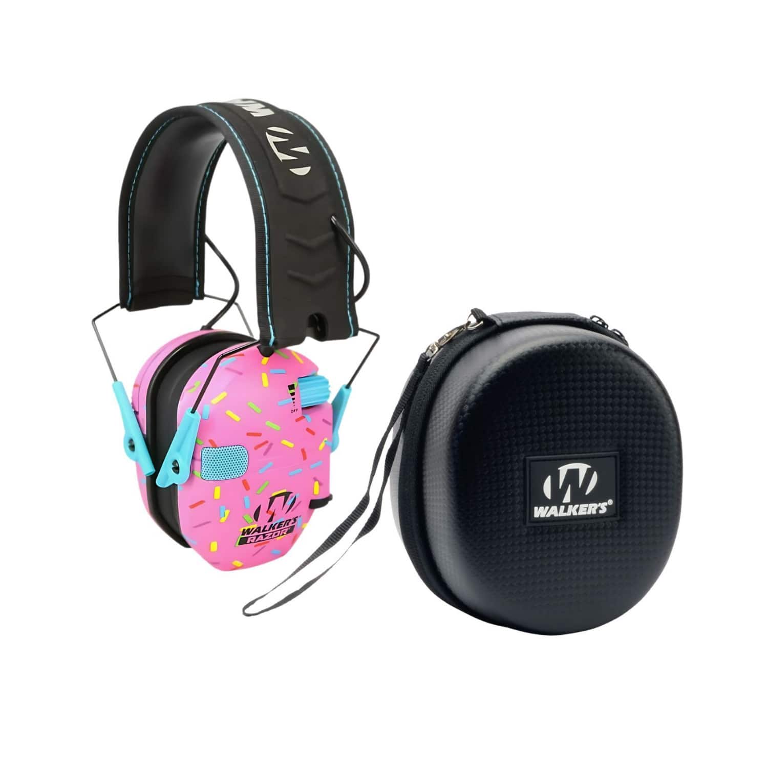 Walkers - Walker's Razor Slim Electronic Ear Muffs (Pink Sprinkles) with Protection Case - Not Available