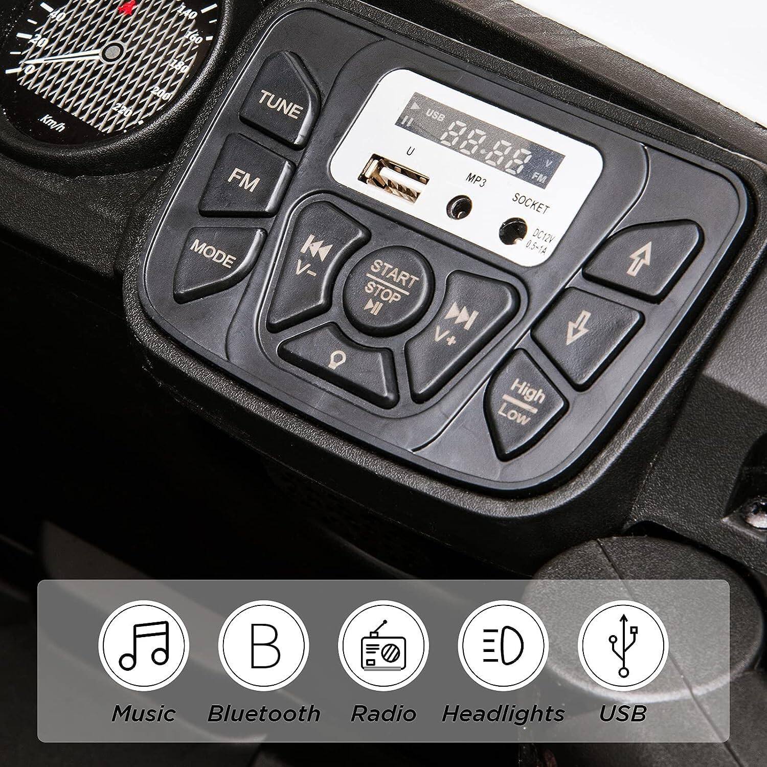 40 20 0 Km/h MAO 09 180 2001 220 TUNE I USB U V FM MP3 FM SOCKET DC12V MODE 0.5-1A START STOP M V+ 9 High Low B D Music Bluetooth Radio Headlights USB