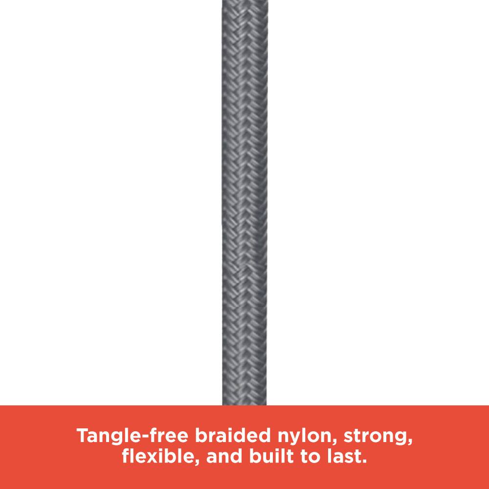 Tangle-free braided nylon, strong, flexible, and built to last.