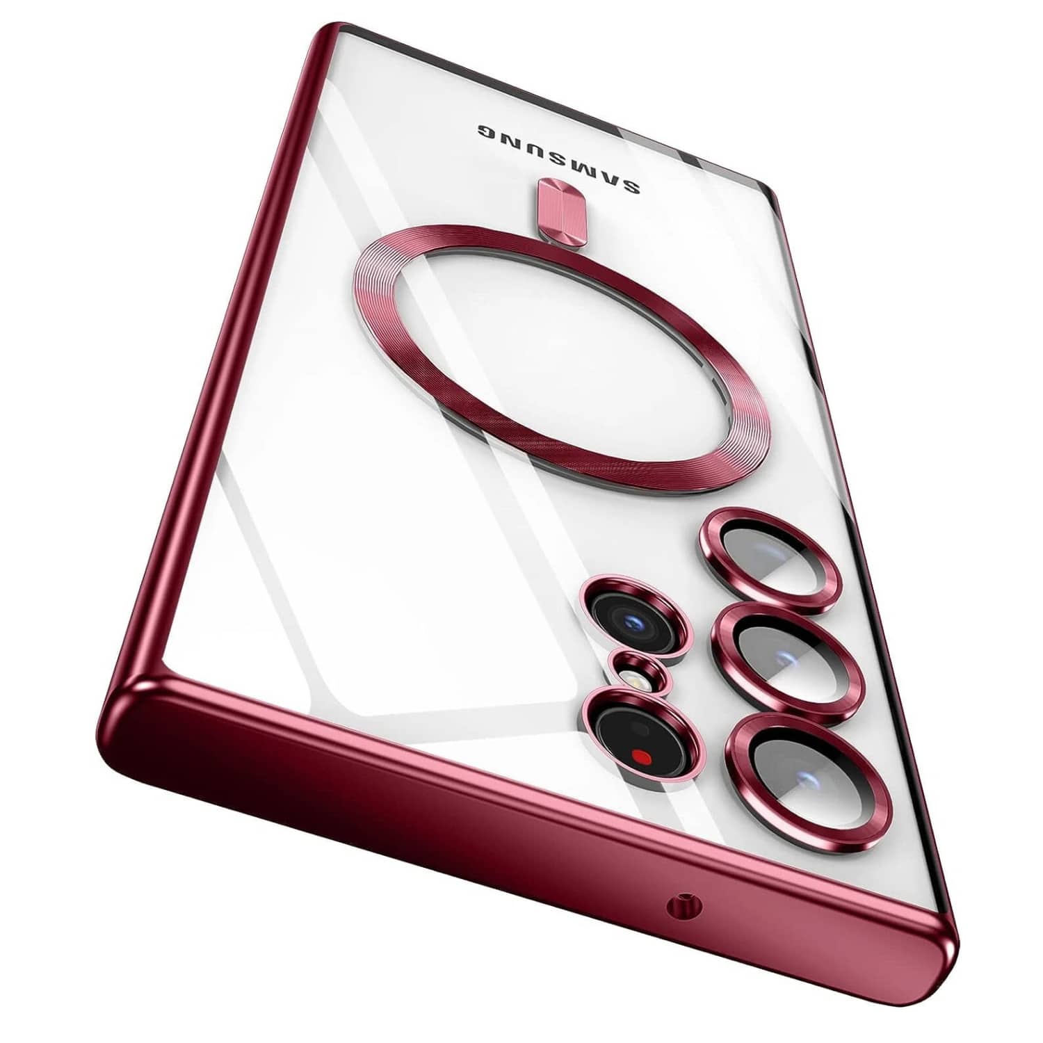 Stock Preferred - Clear Magnetic MagSafe Case for Samsung Galaxy S25 Ultra – - New Red