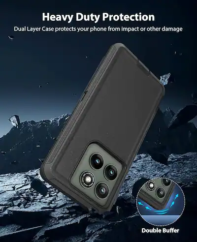 Entronix Case Compatible with Moto Edge 2025 - Triple-Layer Heavy Duty Protection Black Entronix Case Compatible with Moto Edge 2025 - Triple-Layer Heavy Duty Protection Black