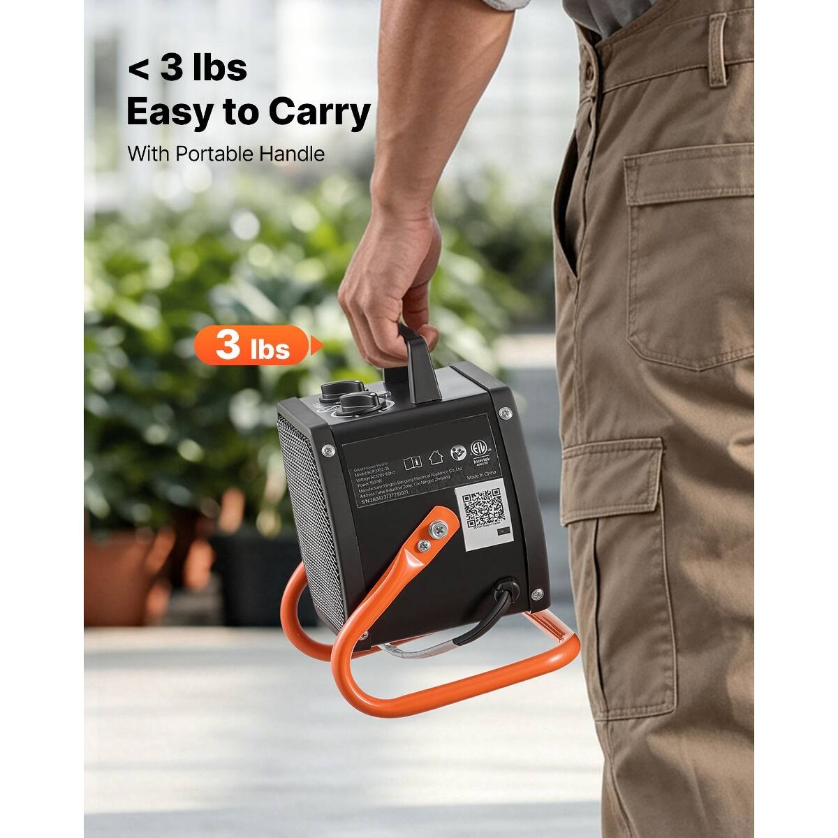 < 3 lbs Easy to Carry With Portable Handle  
3 lbs