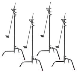 Matthews - 40" C+ Stand with Turtle Base and Grip Head and Arm, Chrome, 4-Pack