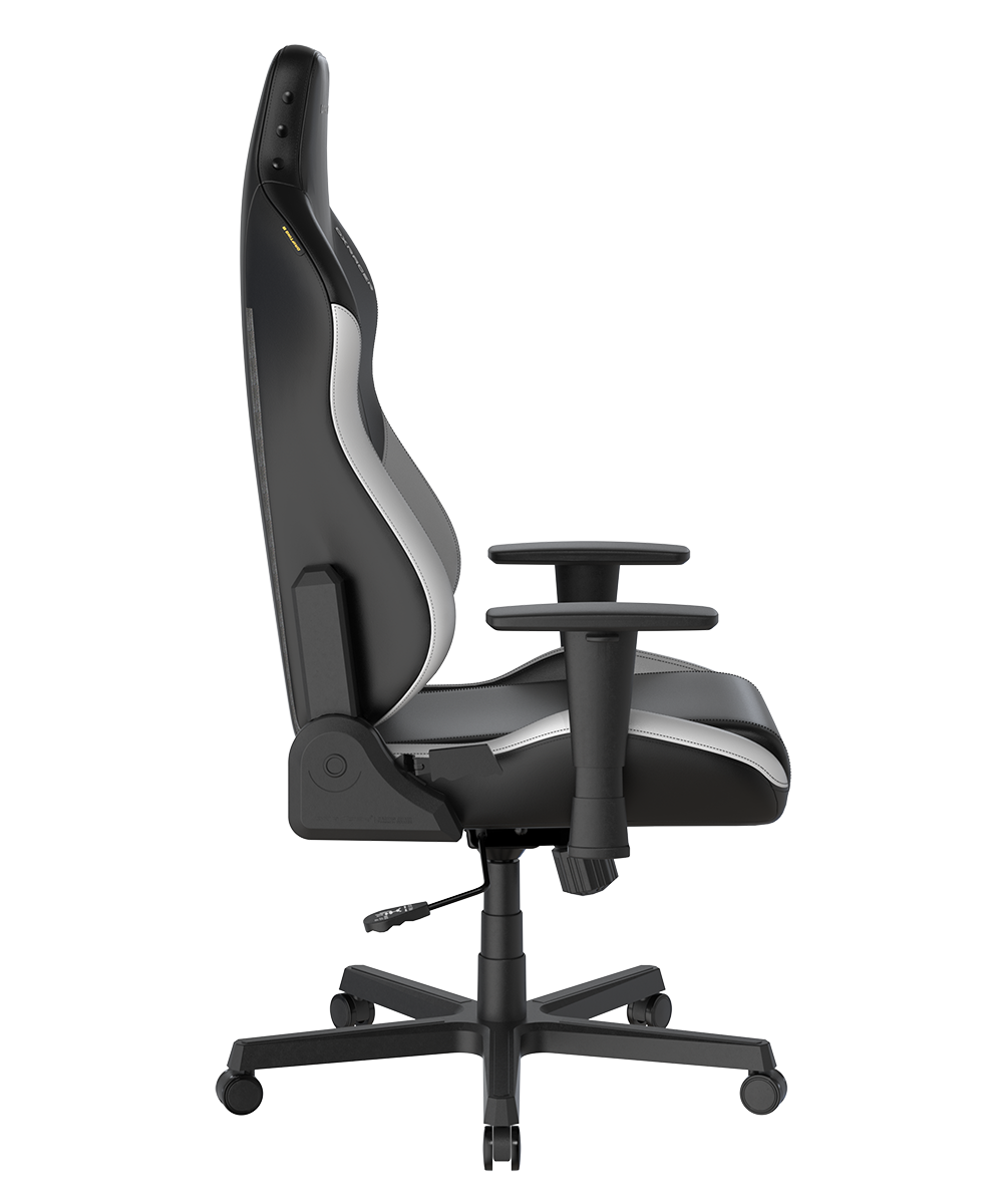 Left. DXRacer - DXRacer Drifting Series Gaming Chair – Black & White, Ergonomic Racing-Style with 3D Armrests & Reclining Backrest - Black and white.