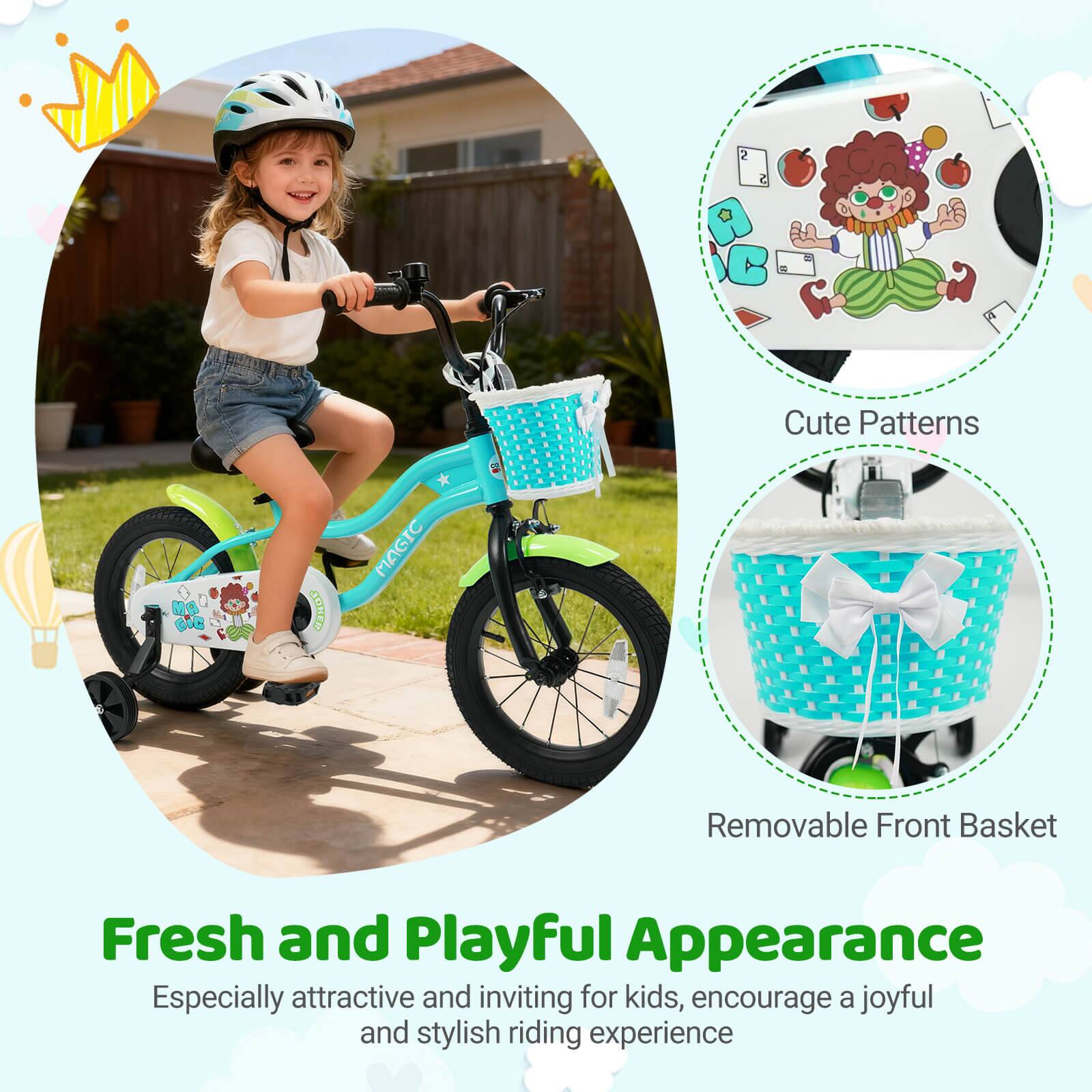 2. A C Cute Patterns GIC CON MAGIC  
Removable Front Basket  
Fresh and Playful Appearance  
Especially attractive and inviting for kids, encourage a joyful and stylish riding experience